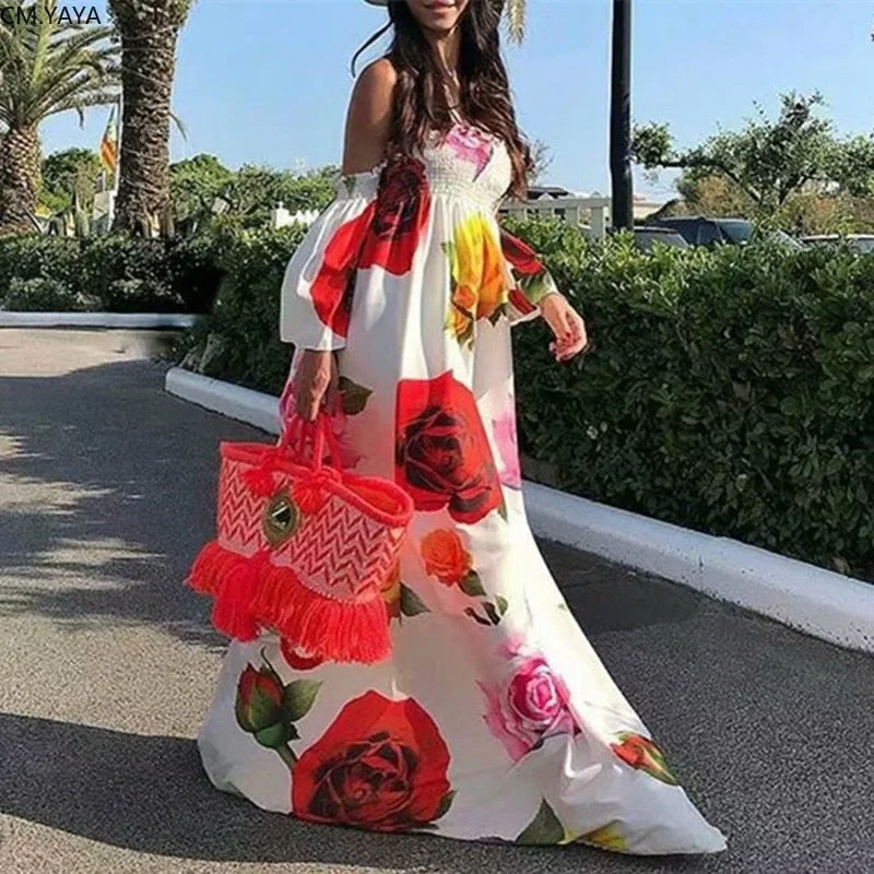 women elegant tunic high waist elastic chiffon floral print off shoulder maxi dress bohemian beach long dresses vestidos GL268 Stylish Maxi Dress with Pleats women elegant tunic high waist elastic chiffon floral print off shoulder maxi dress bohemian beach long dresses vestidos GL268 Stylish Maxi Dress with Pleats