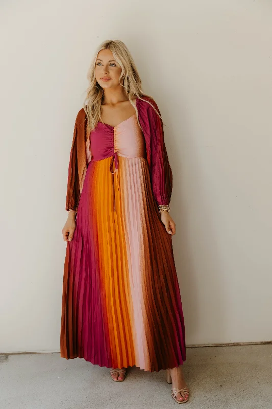 Zoey Pleated Maxi Dress - Final Sale 50% off in cart