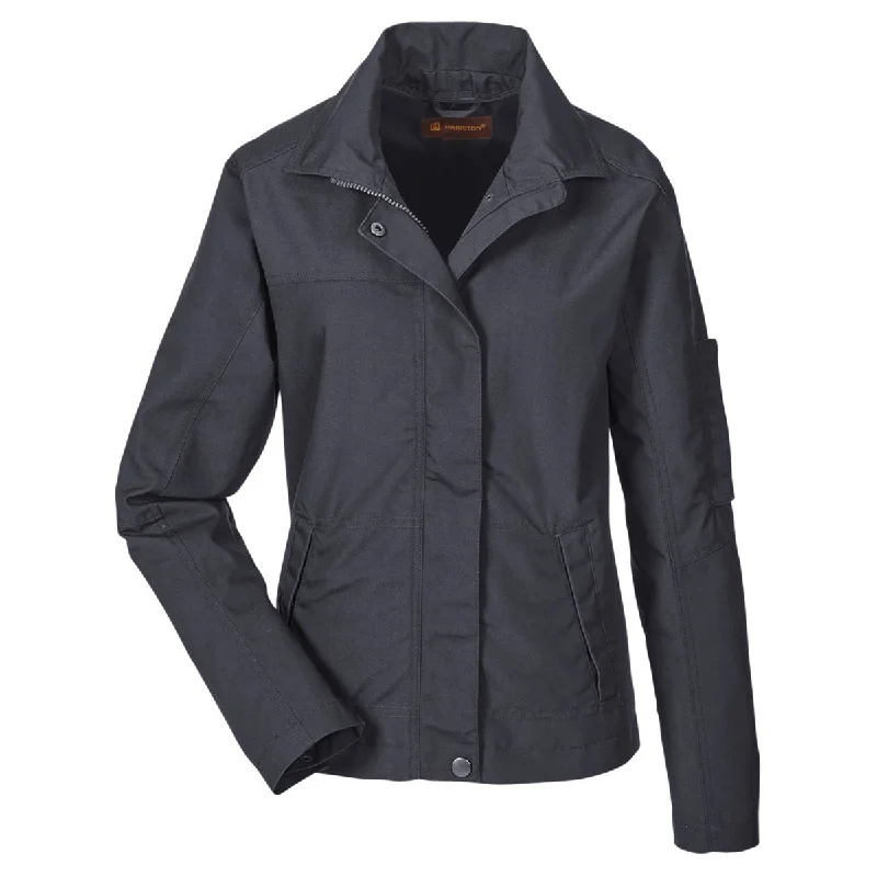 Harriton Women's Dark Charcoal Auxiliary Canvas Work Jacket