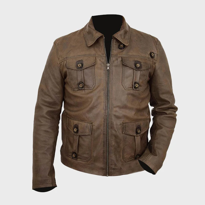 Men's Barry Vintage Biker Leather Jacket