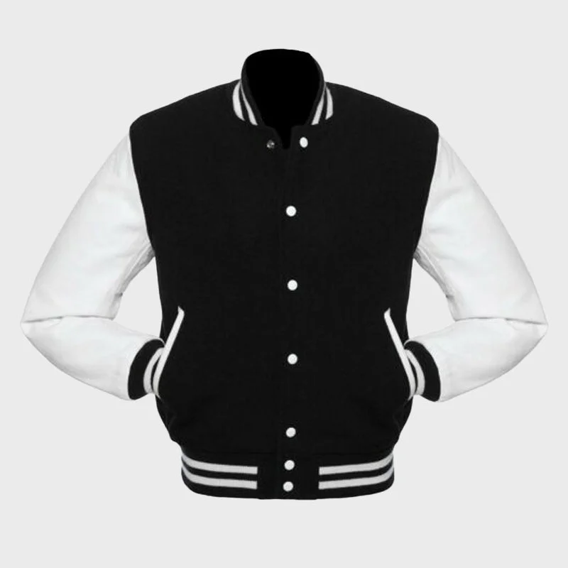 Men's Black And White Varsity Jacket