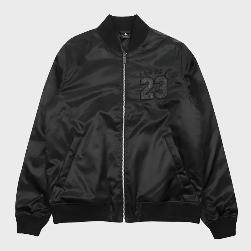 Men's Black Satin Bomber Jacket