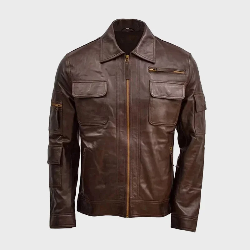 Men's Brown Sheepskin Leather Jacket