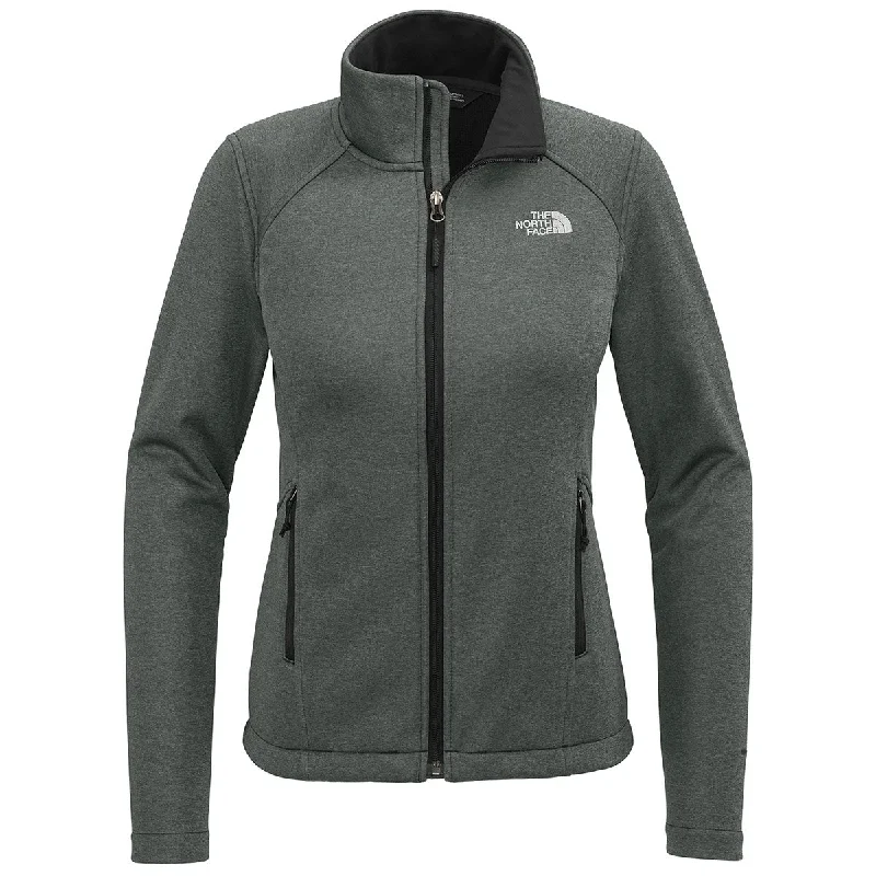 The North Face Women's TNF Dark Grey Heather Chest Logo Ridgewall Soft Shell Jacket