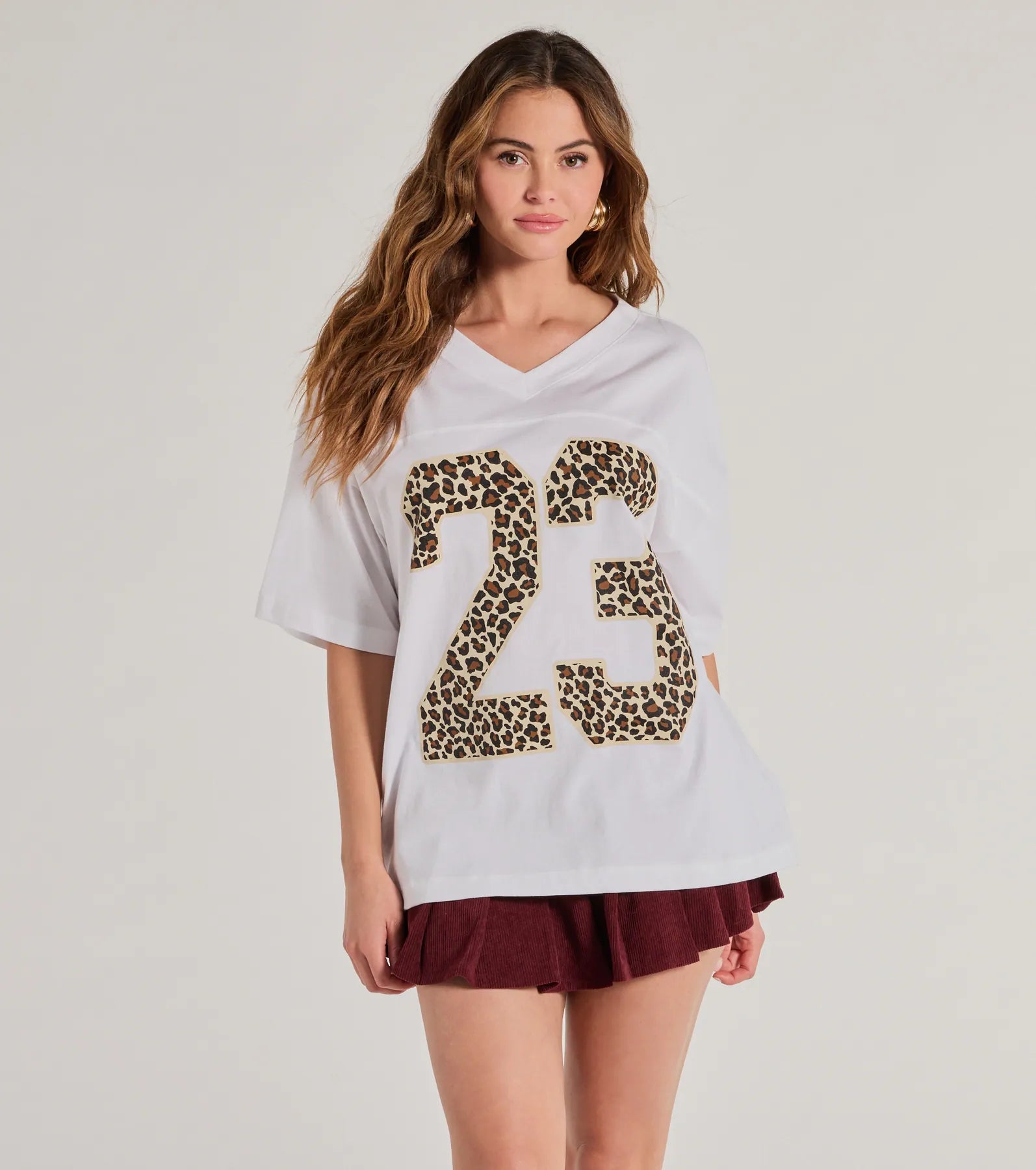 23 Leopard Print Oversized Graphic Tee Satin Fabric Silk Fabric Chiffon Fabric