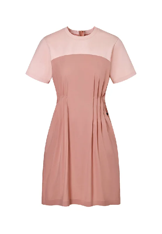 Santorini T-Shirt Maxi Dress with Pleated Waist Anti-Pilling Machine Wash Handmade