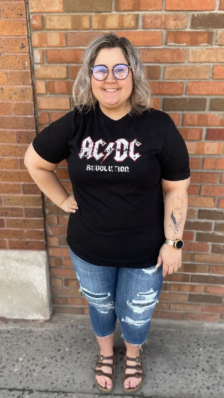 AC/DC Revolution Graphic Tee Chenille Blend Fleece Blend Nylon Blend