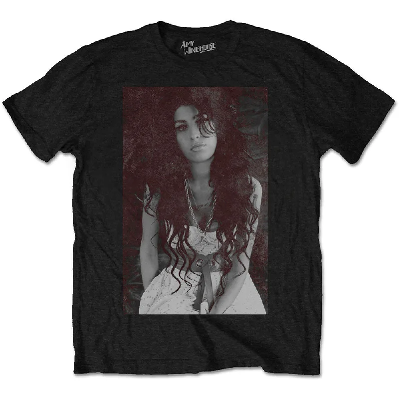 Amy Winehouse | Official T-Shirt | Back to Black Chalk Board Graphic Embroidered Appliqued