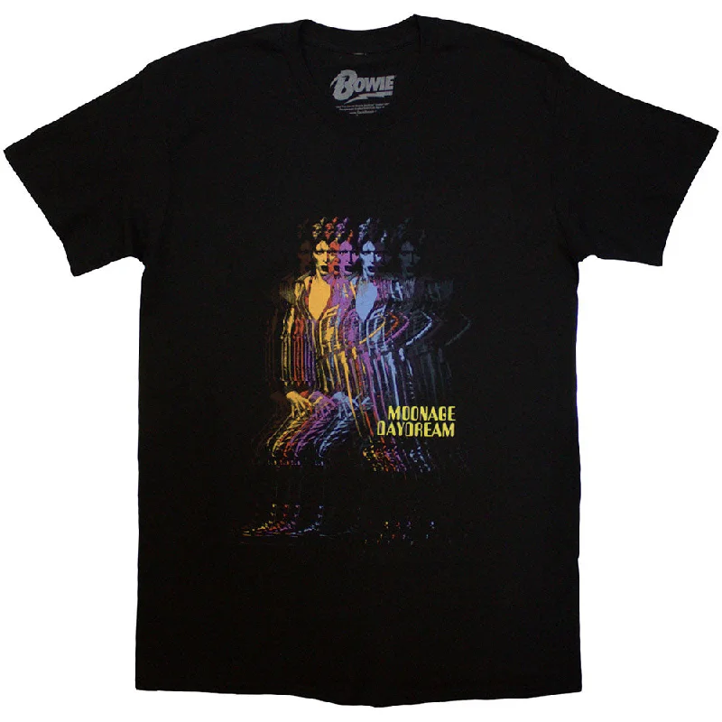 David Bowie | Official Band T-Shirt | Moonage Multi Davids Sequined Glittery Shiny