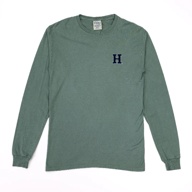 Central Hall Long-Sleeve T-shirt Hooded Caped Shawl Collar
