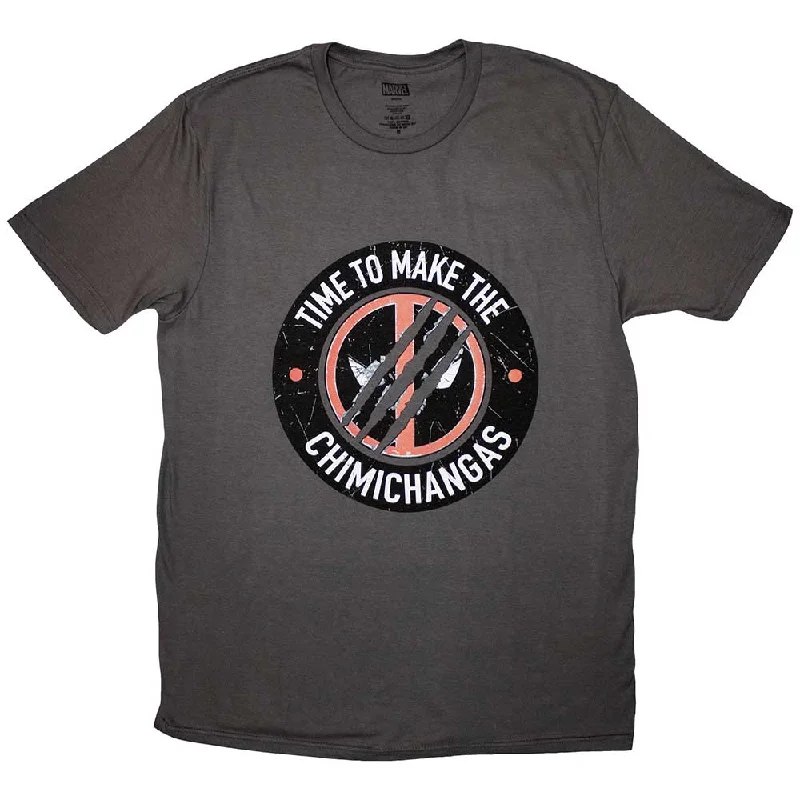Marvel Comics | Official Movie T-Shirt | Deadpool Chimichanga Jersey Fabric Tulle Fabric Batik Fabric