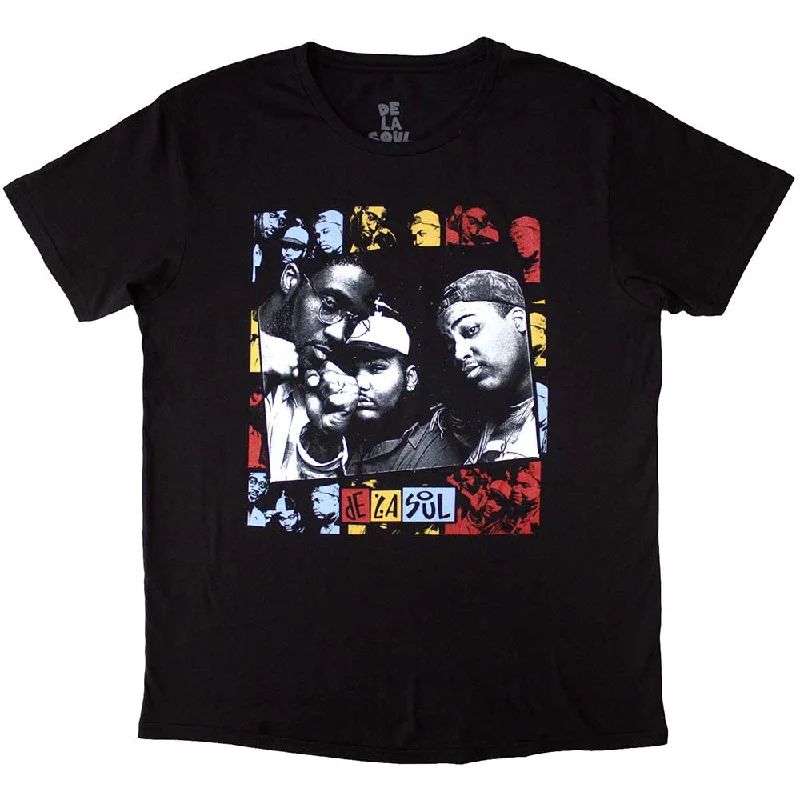 De La Soul | Official Band T-Shirt | Collage Collared Crew Neck Turtle Neck