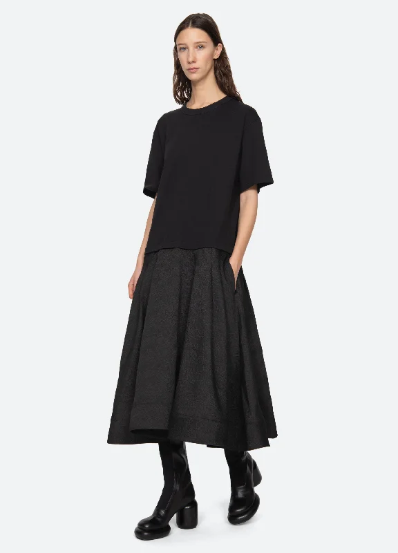 Elegi T-Shirt Dress Satin Blend Silk Blend Wool Blend