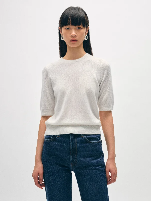 Cashmere Elbow Sleeve Tee Striped Floral Plaid