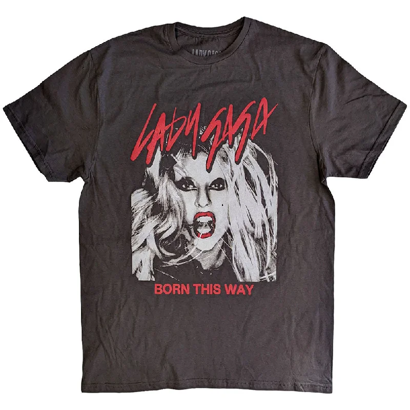 Lady Gaga | Official Band T-Shirt | Born This Way Photo Zippered Front Buttoned Front Snap Front
