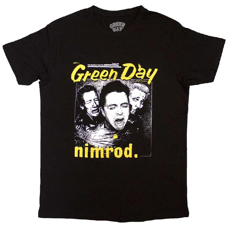Green Day | Official Band T-Shirt | Yellow Pick -Nimrod Oversized T-Shirt Spandex breathable Green Day | Official Band T-Shirt | Yellow Pick -Nimrod Oversized T-Shirt Spandex breathable