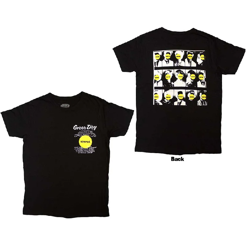 Green Day | Official Band T-Shirt | Nimrod Pocket Mugshots (Back Print) Basic T-Shirt Crew Neck Short Sleeve