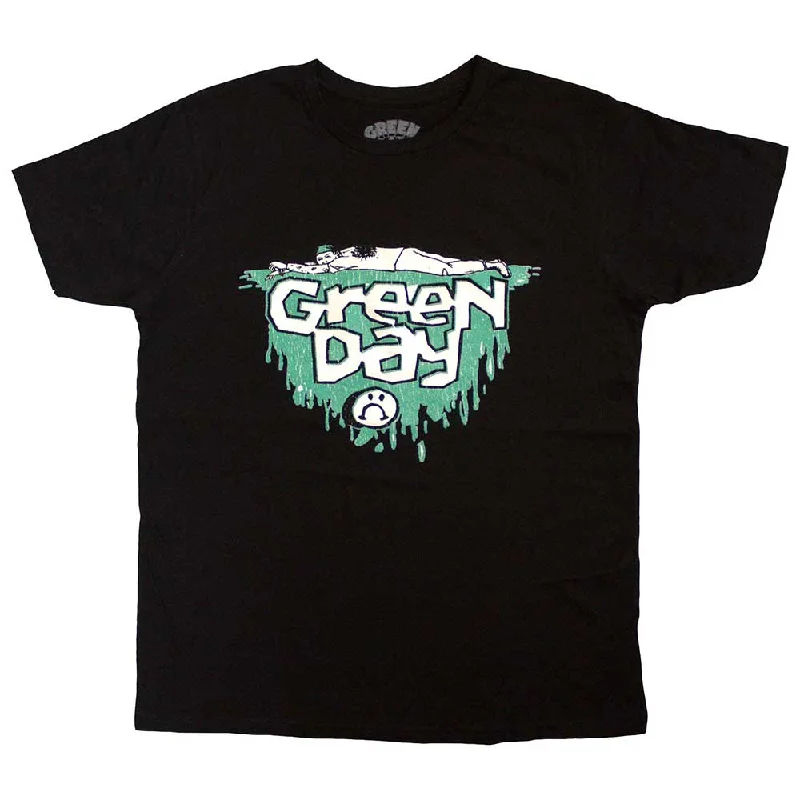 Green Day | Official Band T-Shirt | Sad Smiley Zippered Front Buttoned Front Snap Front
