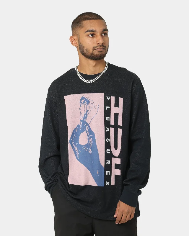 HUF X Pleasures Light Up Jacquard Long Sleeve Knit T-Shirt Black Nylon Fabric Polyester Fabric Spandex Fabric
