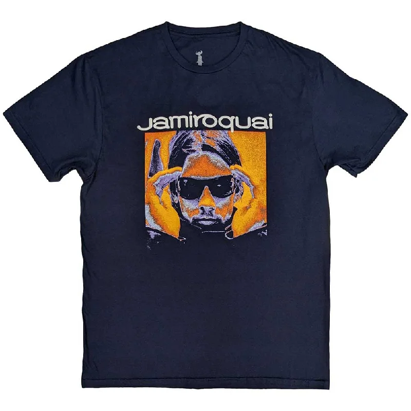 Jamiroquai | Official Band T-Shirt | Orange Glow Mesh Canvas Denim