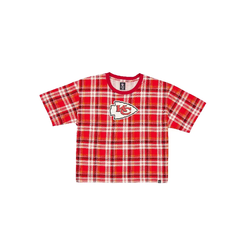 Kansas City Chiefs 3rd Down Plaid Women's T-Shirt Front Pockets Side Pockets Patch Pockets Kansas City Chiefs 3rd Down Plaid Women's T-Shirt Front Pockets Side Pockets Patch Pockets