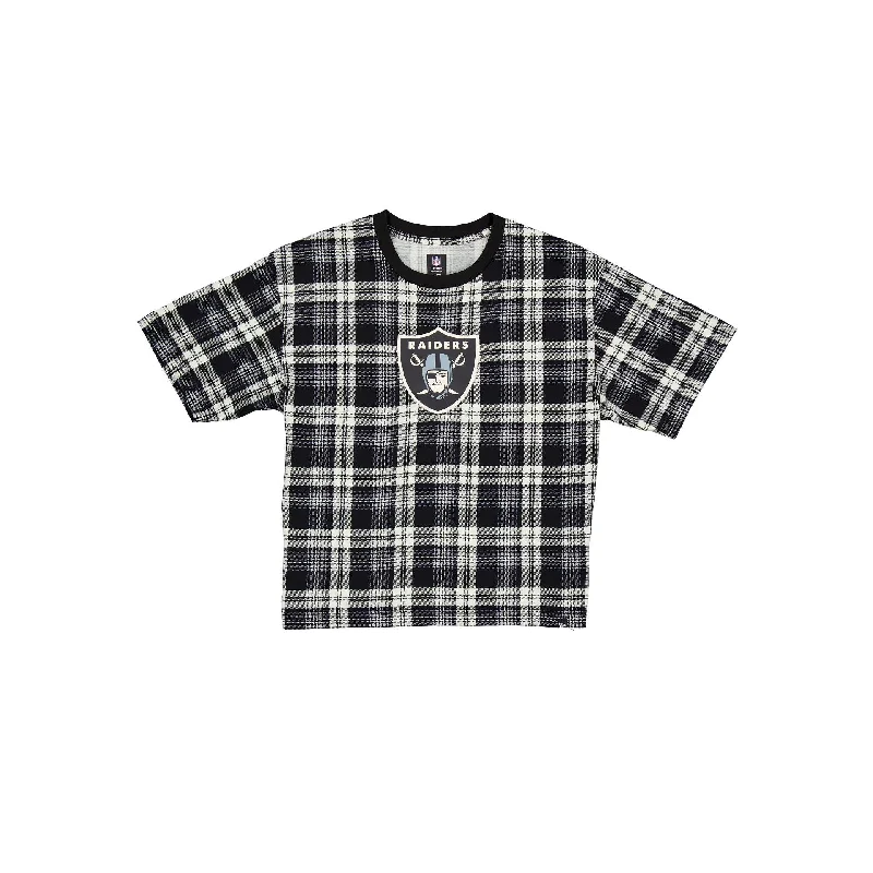 Las Vegas Raiders 3rd Down Plaid Women's T-Shirt Wool Fabric Cashmere Fabric Tweed Fabric Las Vegas Raiders 3rd Down Plaid Women's T-Shirt Wool Fabric Cashmere Fabric Tweed Fabric