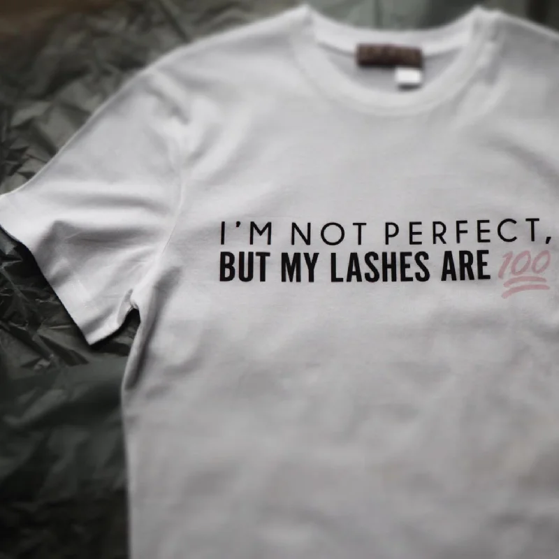 Lash Maker short sleeve T-shirt, embroidered WHITE Fleece Nylon Spandex