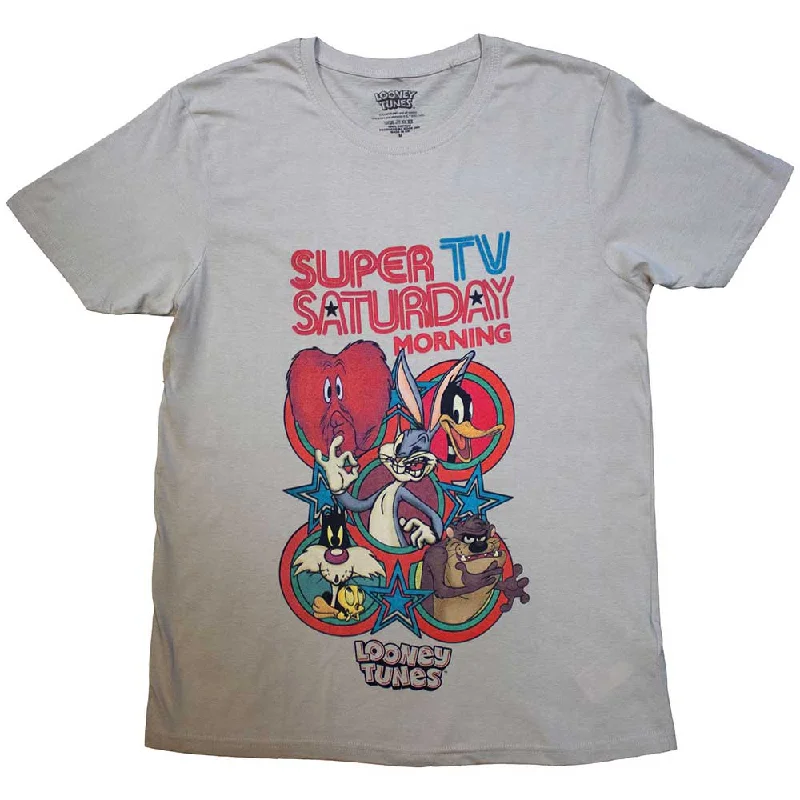 Looney Tunes | Official Movie T-Shirt | Super Saturday TV Houndstooth Herringbone Solid
