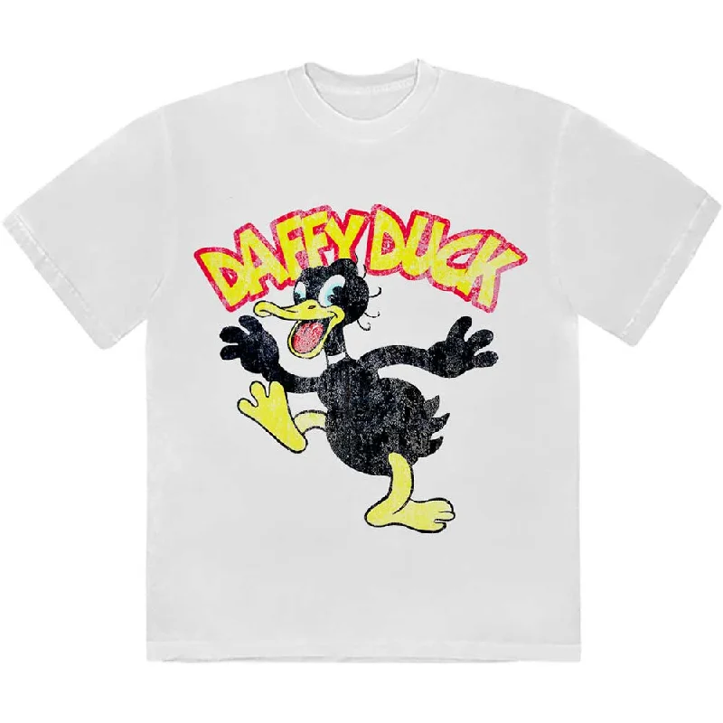 Looney Tunes | Official Movie T-Shirt | Daffy Duck Striped Floral Plaid