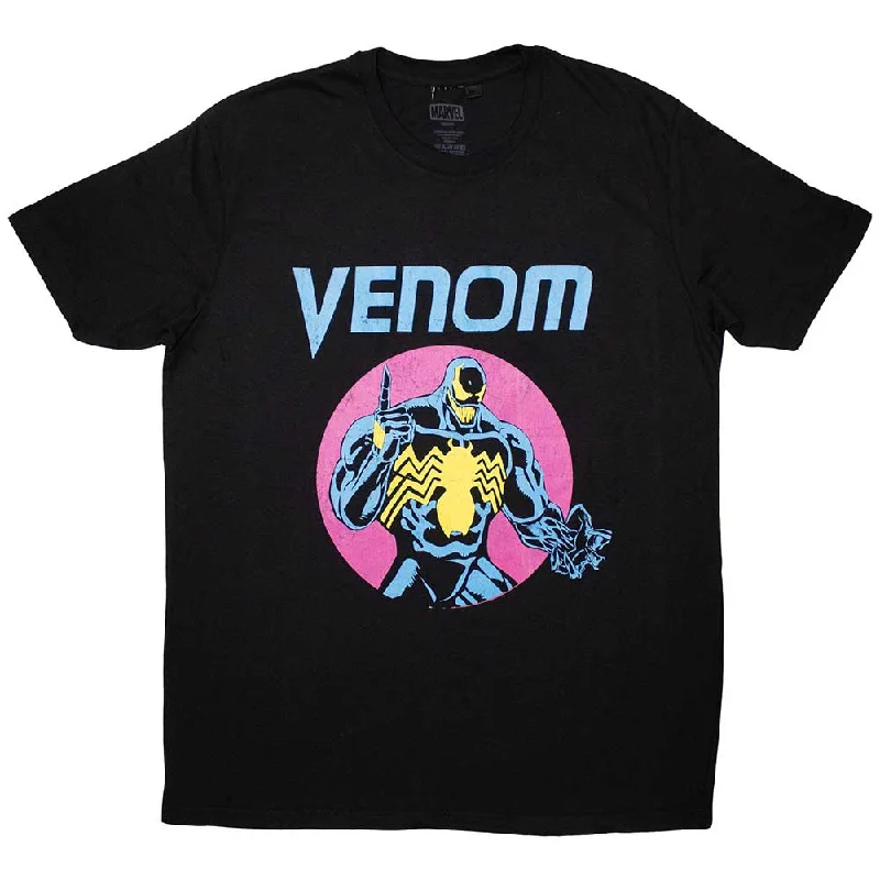 Marvel Comics | Official Movie T-Shirt | Venom Purple Circle Ribbed T-Shirt High Neck Heavyweight