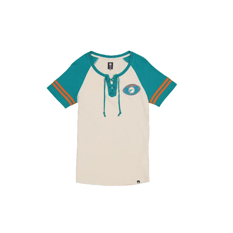 Miami Dolphins 3rd Down Historic Women's T-Shirt Zippered Front Buttoned Front Snap Front Miami Dolphins 3rd Down Historic Women's T-Shirt Zippered Front Buttoned Front Snap Front