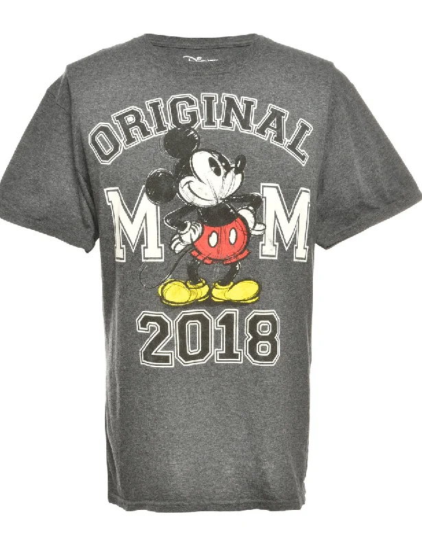 Micky Mouse Design T-Shirt - M Polka Dot Checkered Tartan
