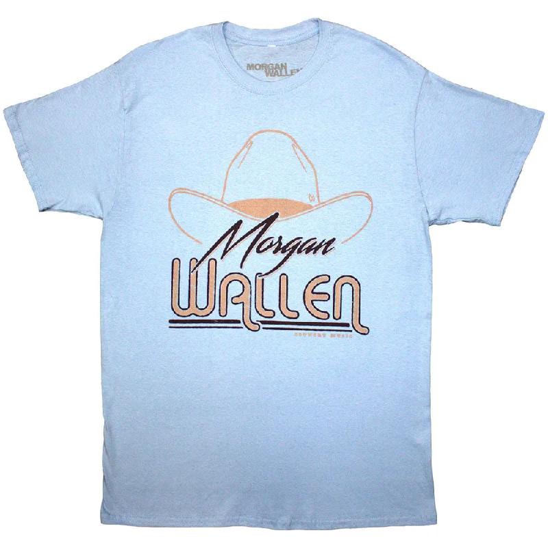 Morgan Wallen | Official Band T-Shirt | Cowboy Hat Print Jacquard Patchwork