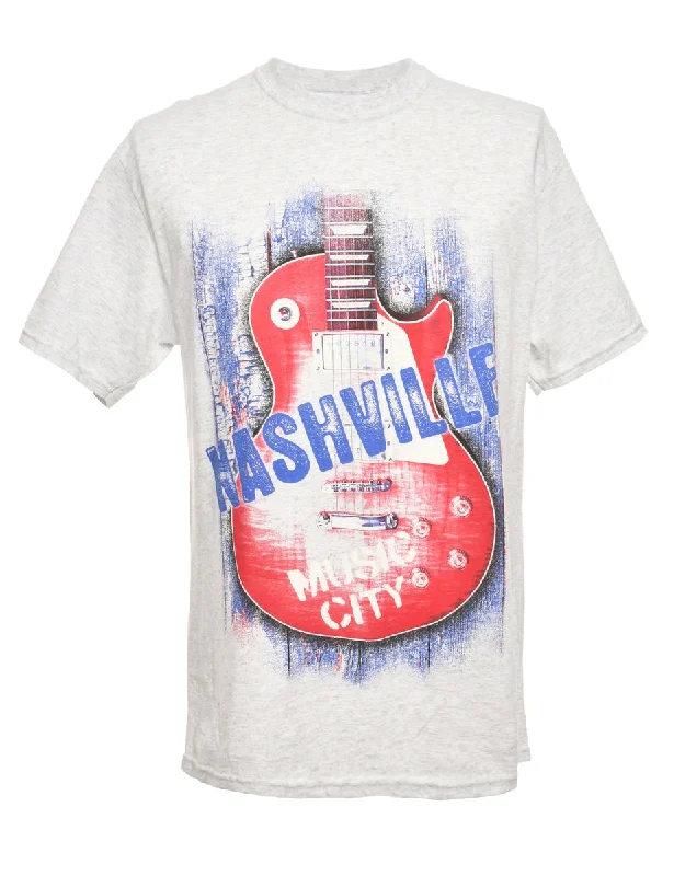 Nashville Printed T-shirt - L Collared Crew Neck Turtle Neck