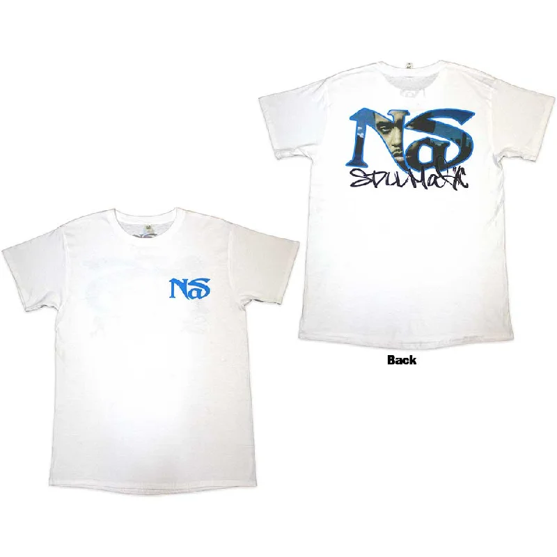 Nas | Official Band T-Shirt | Still City Infill (Back Print) Iron Safe Non-Iron Wrinkle Free Nas | Official Band T-Shirt | Still City Infill (Back Print) Iron Safe Non-Iron Wrinkle Free