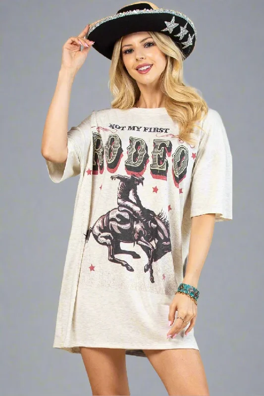 Not My First Rodeo T-Shirt Dress Lace Blend Ribbed Blend Corduroy Blend