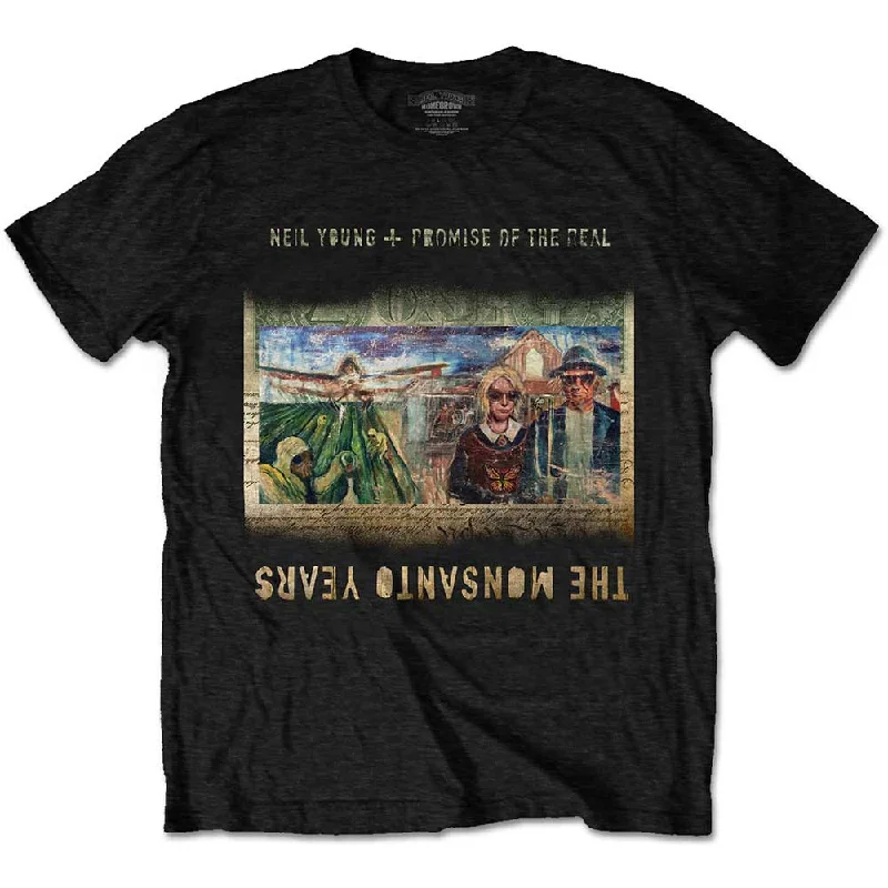 Neil Young | Official Band T-Shirt | Monsanto Years Hooded Caped Shawl Collar