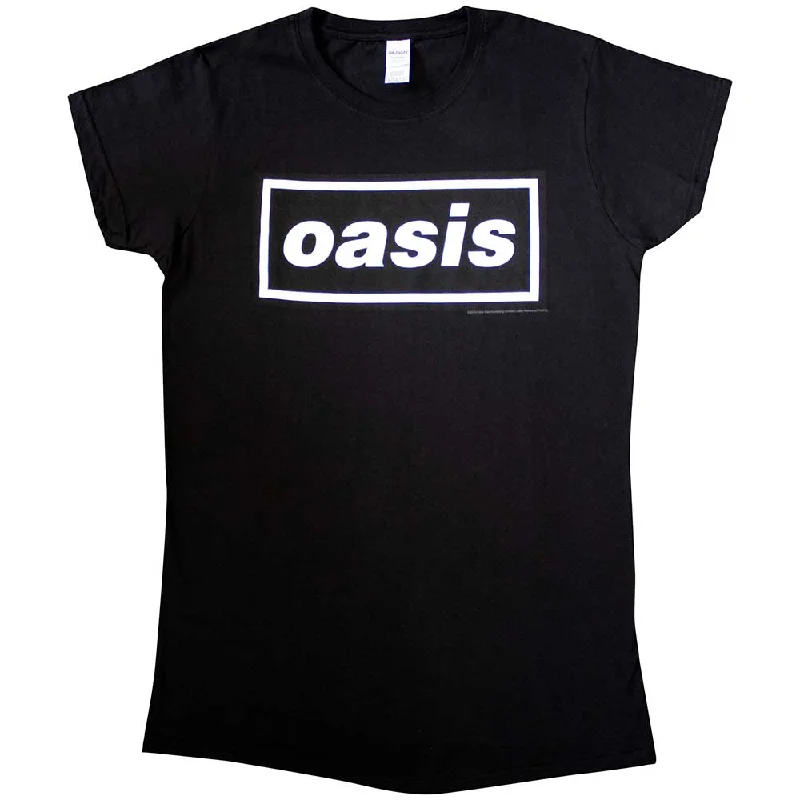 Oasis | Ladies Official Band T-Shirt | Decca Logo Wool Fabric Cashmere Fabric Tweed Fabric Oasis | Ladies Official Band T-Shirt | Decca Logo Wool Fabric Cashmere Fabric Tweed Fabric