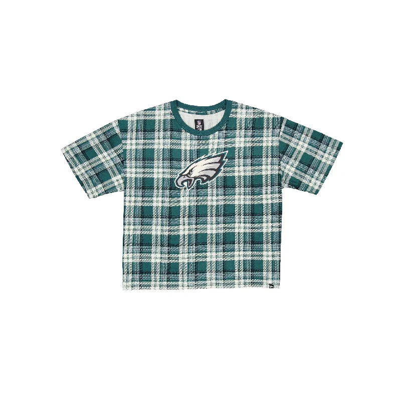 Philadelphia Eagles 3rd Down Plaid Women's T-Shirt Houndstooth Herringbone Solid