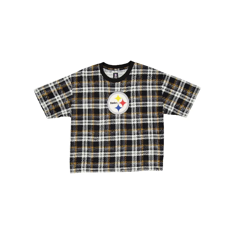 Pittsburgh Steelers 3rd Down Plaid Women's T-Shirt Elasticated Padded Insulated