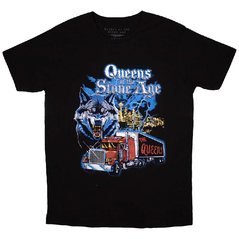 Queens Of The Stone Age | Official Band T-Shirt | Wold Skyline Real Fur Shearling Chenille Queens Of The Stone Age | Official Band T-Shirt | Wold Skyline Real Fur Shearling Chenille