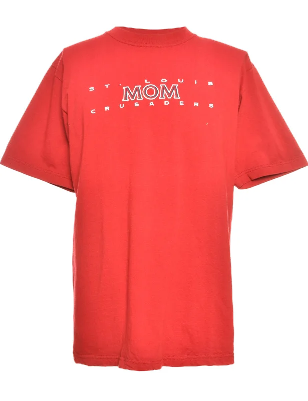 Red Printed St. Louis T-shirt - M Jersey Fabric Tulle Fabric Batik Fabric