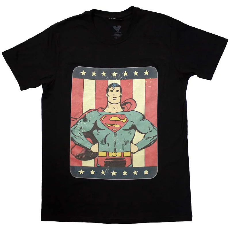 DC Comics | Official Movie T-Shirt | Superman Stripes Mesh Canvas Denim