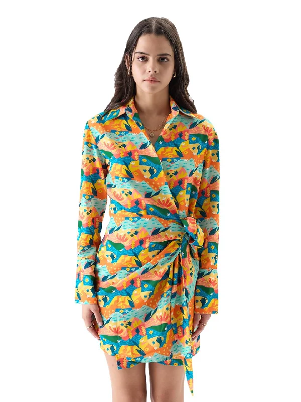 The Souled Store Women TSS Originals: Seaside Bloom Oversized Shirt Dresses T-Shirt Dress For Girl Women With Side Pocket Shirt Style Casual Hooded Printed Cotton Knee Length Mini Midi Maxi Long Striped Floral Plaid The Souled Store Women TSS Originals: Seaside Bloom Oversized Shirt Dresses T-Shirt Dress For Girl Women With Side Pocket Shirt Style Casual Hooded Printed Cotton Knee Length Mini Midi Maxi Long Striped Floral Plaid