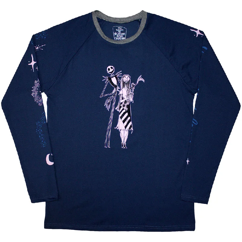 The Nightmare Before Christmas | Official Movie Long Sleeve T-Shirt | Character Heads (Back Print & Embellished) Spandex Blend Rayon Blend Denim Blend The Nightmare Before Christmas | Official Movie Long Sleeve T-Shirt | Character Heads (Back Print & Embellished) Spandex Blend Rayon Blend Denim Blend