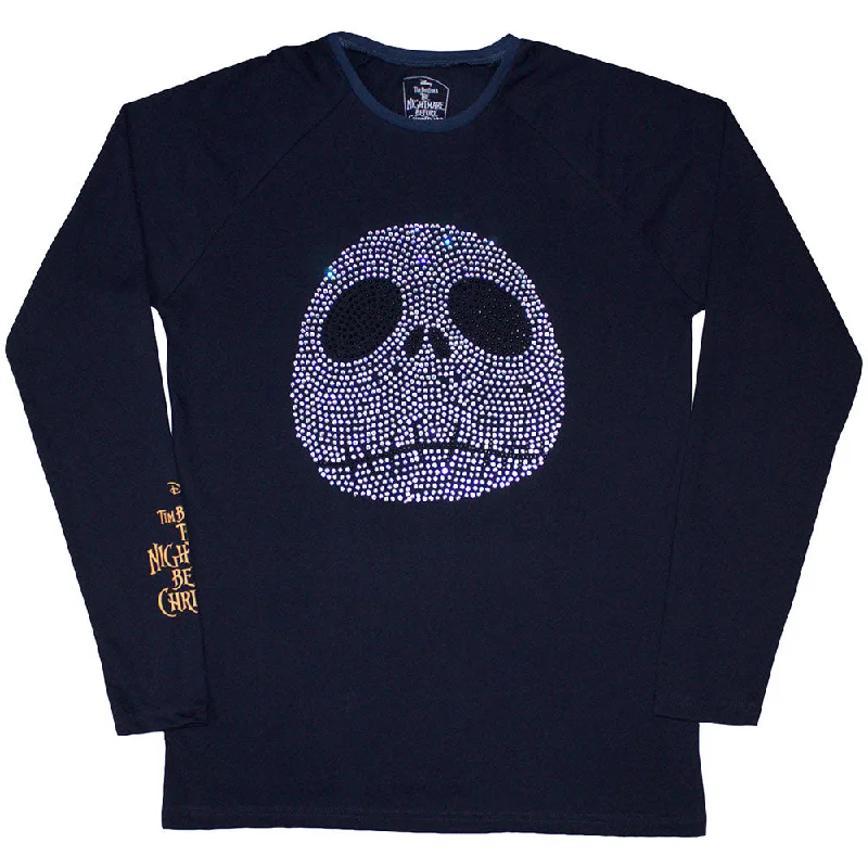 The Nightmare Before Christmas | Official Movie Long Sleeve T-Shirt | Rhinestone Jack (Embellished) Fleece Fabric Down Fabric Feather Fabric The Nightmare Before Christmas | Official Movie Long Sleeve T-Shirt | Rhinestone Jack (Embellished) Fleece Fabric Down Fabric Feather Fabric