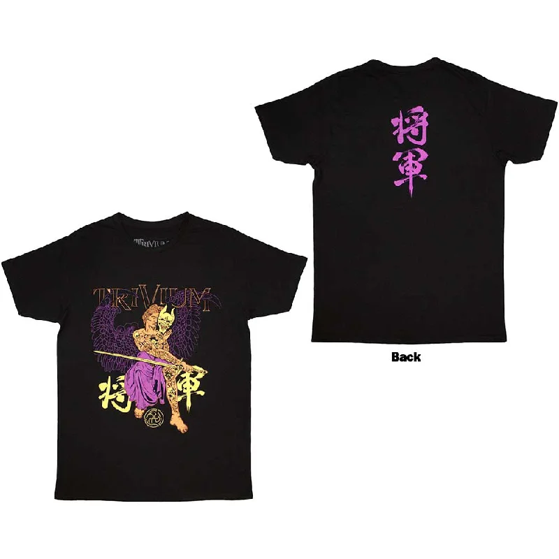 Trivium | Official Band T-Shirt | Kanji (Back Print) Faux Fur Fabric Real Fur Fabric Shearling Fabric