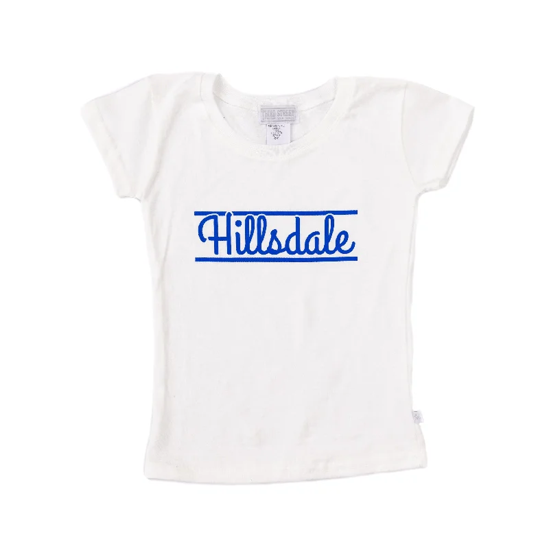 Girls Fitted Cotton Tee Asymmetrical Pockets Print