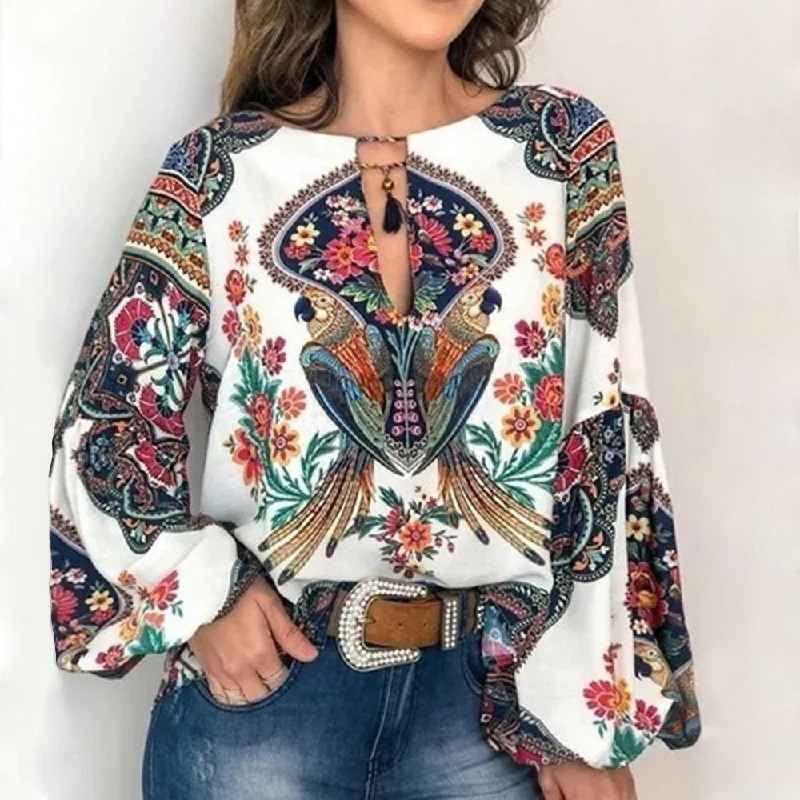 2019 Casual Vintage Shirt Blouse Women Floral Printed Lantern Sleeve Plus Size Women Tops And Blouse V Neck Blusas Mujer De Moda Double Button Blouse 2019 Casual Vintage Shirt Blouse Women Floral Printed Lantern Sleeve Plus Size Women Tops And Blouse V Neck Blusas Mujer De Moda Double Button Blouse