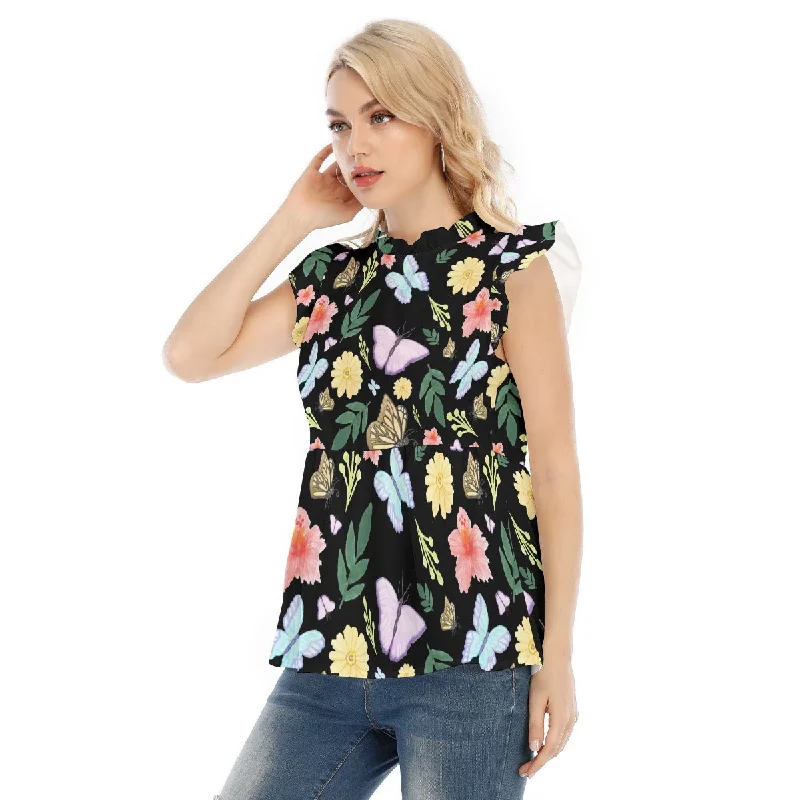 Butterfly Beauty Blouse Casual Button Blouse